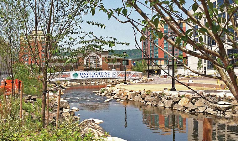 Saw Mill River, Larkin Plaza, Yonkers