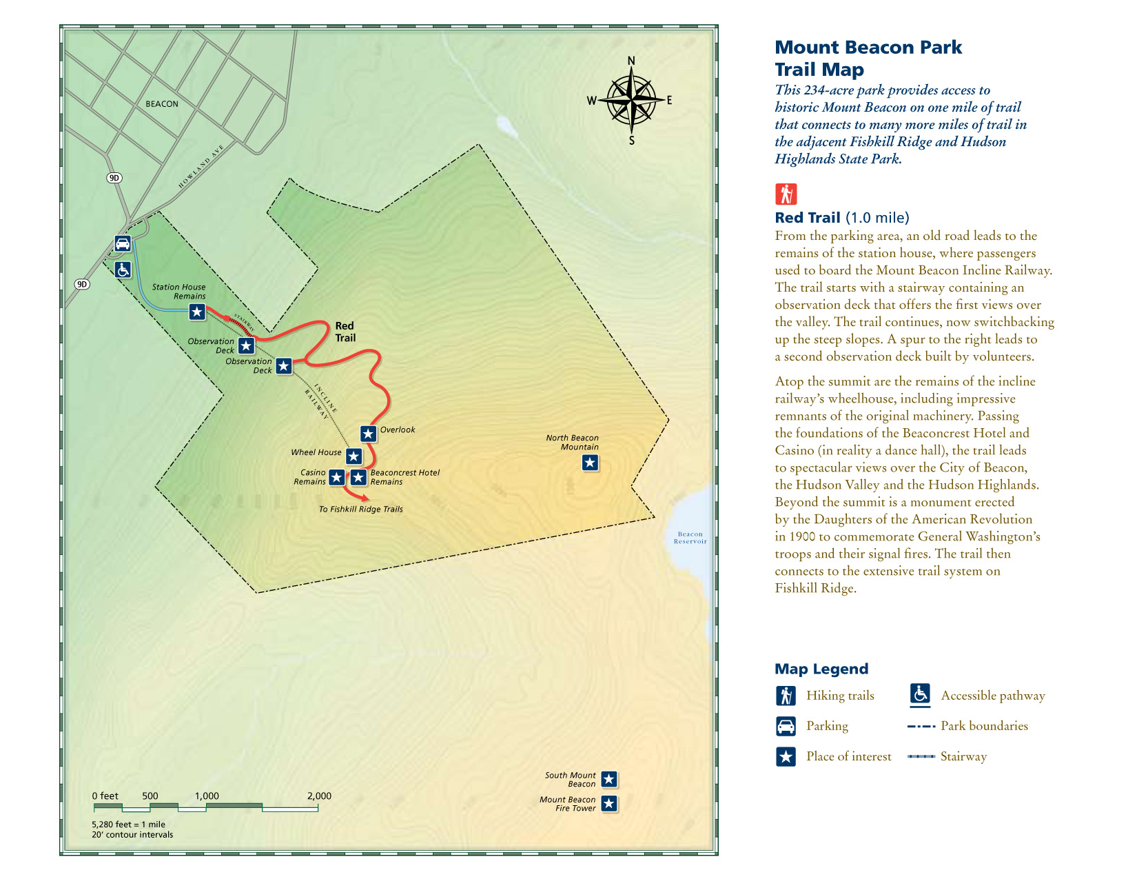 Hiking: Mount Beacon via Reservoir and Descent via Casino (Red) Trail 