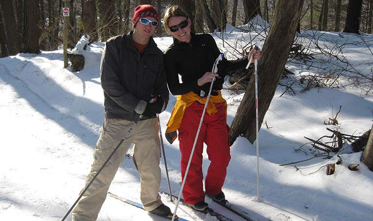 Cross Country Skiing in a Scenic Hudson park Cross Country Skiing in a Scenic Hudson park