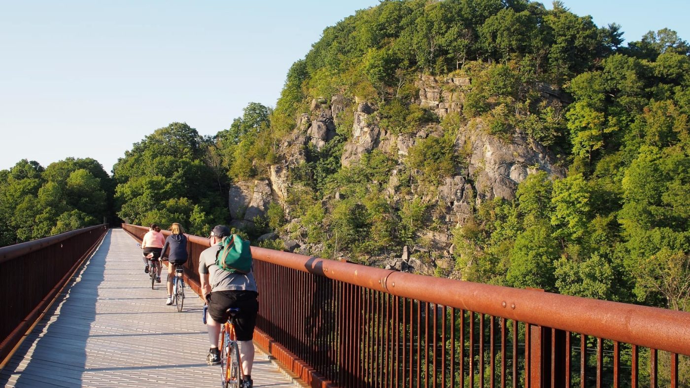 Biking on the Rosendale Trestle