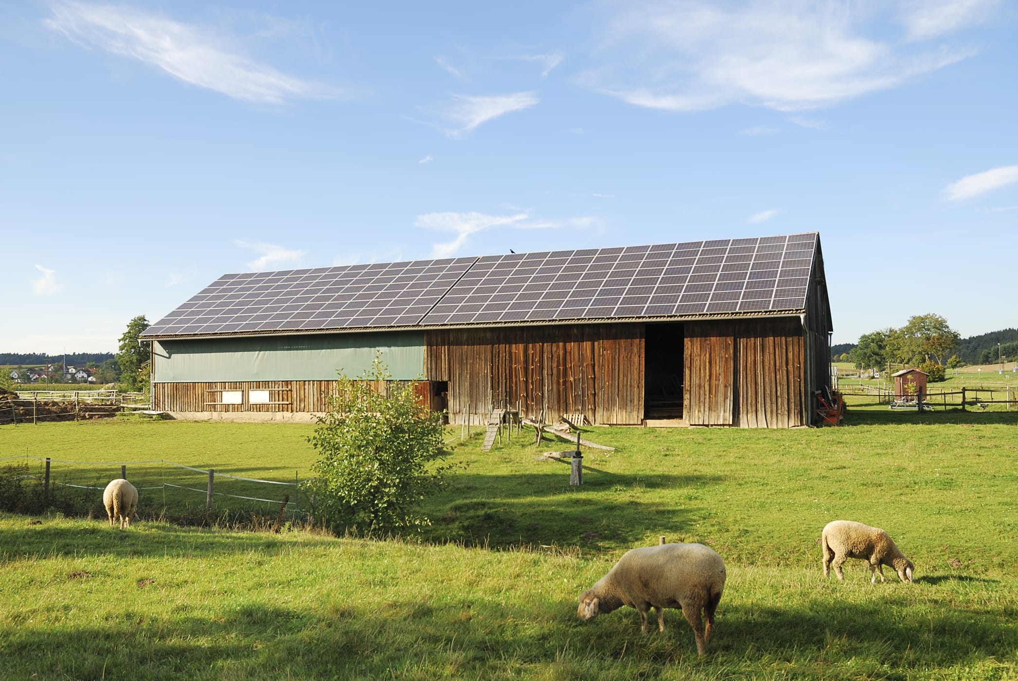 Solar panels on barn roof (Photo: iStock)