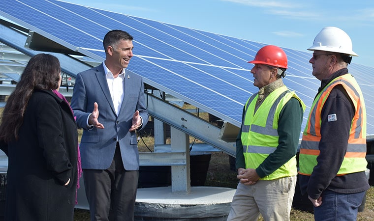 Mike Hein at Solar Energy Installation