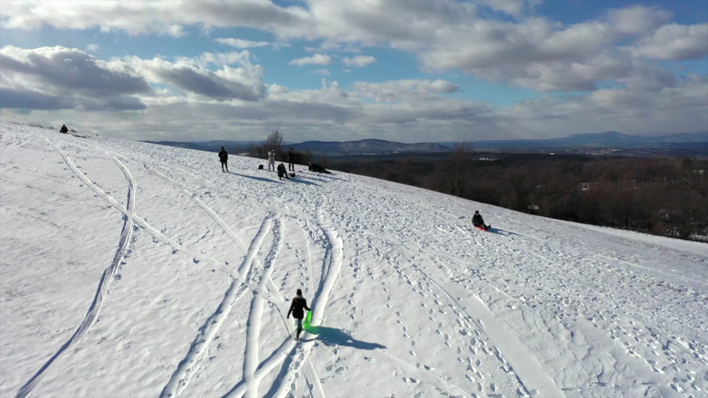 Sledding at Burger Hill