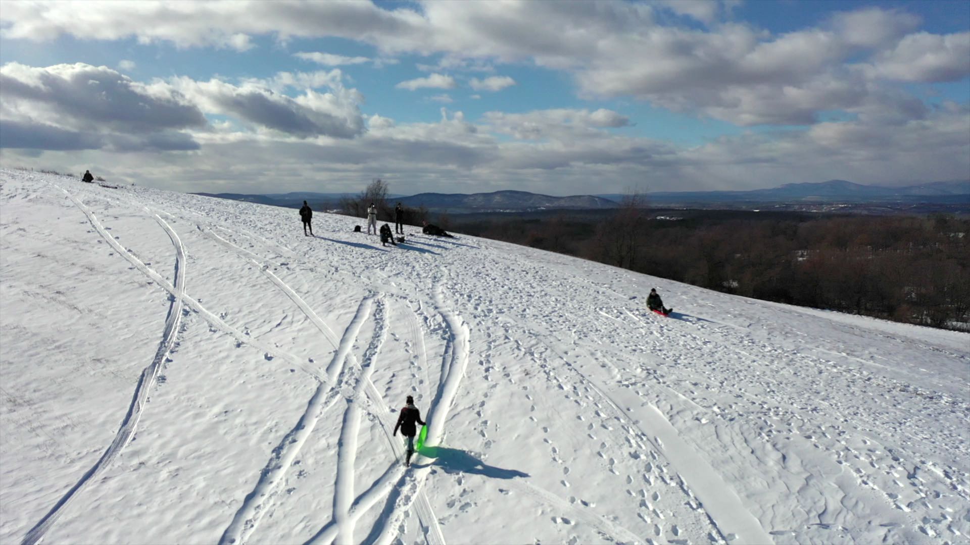 Sledding at Burger Hill