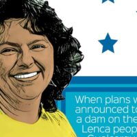 Illustrated portrait of Berta Cáceres