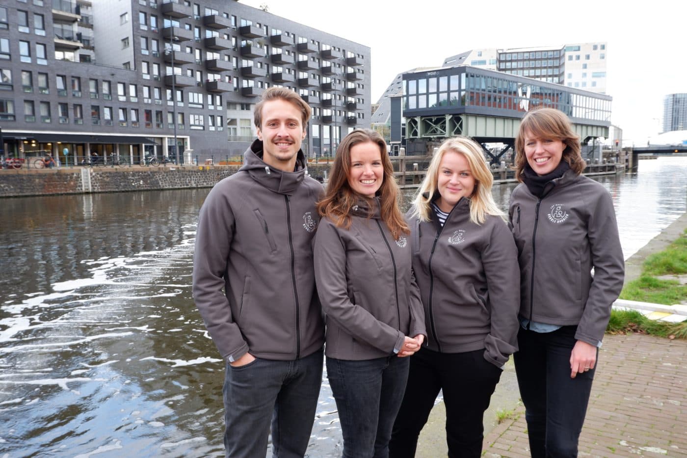 Founders The Great Bubble Barrier (left to right): Philip Ehrhorn, Anne Marieke Eveleens, Saskia Studer, Francis Zoet