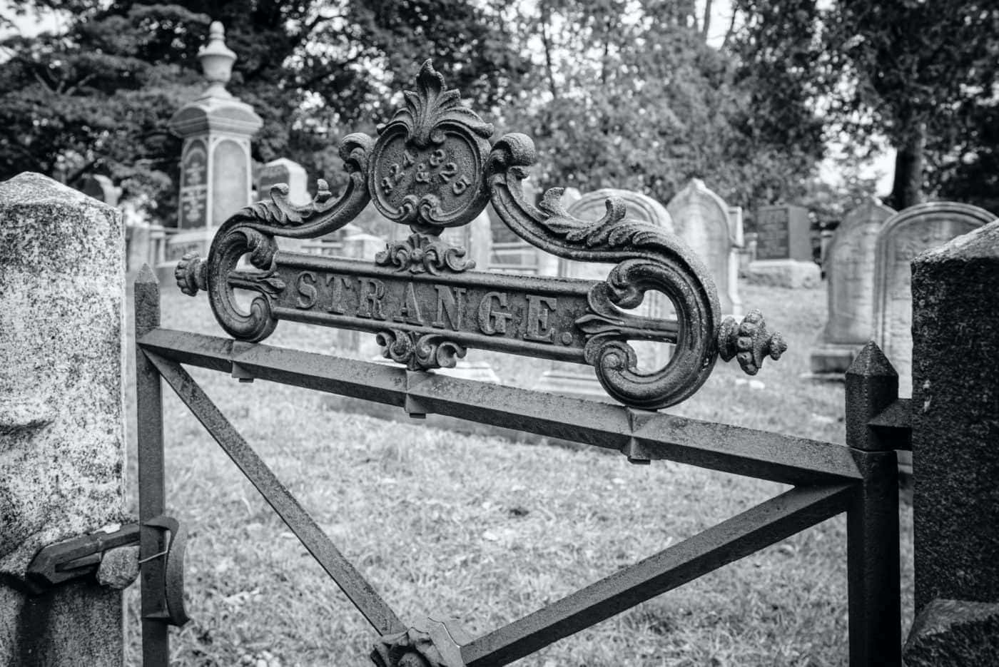 The Strange plot at Sleepy Hollow Cemetery.